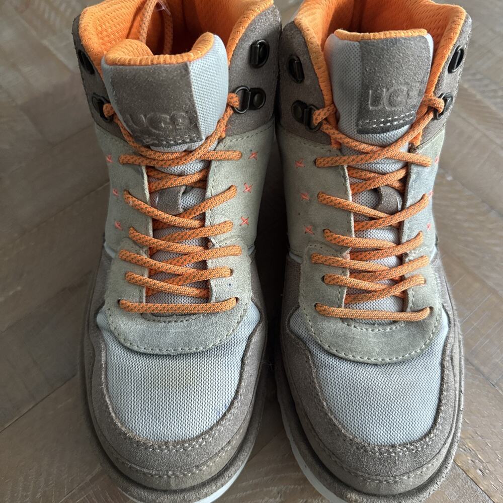 UGG Gray and Orange Lace-Up Ankle Boots